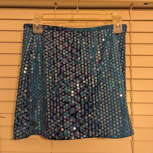 Express Sequins Blue Skirt S